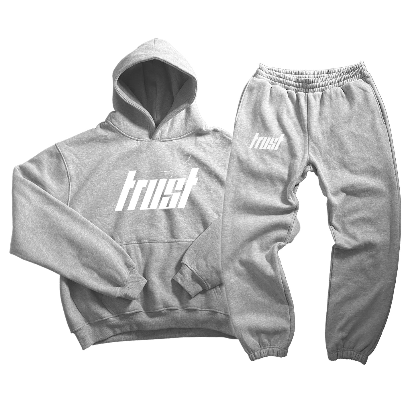 OVERSIZED HEAVYWEIGHT TRUST TRACKSUIT | GREY & WHITE
