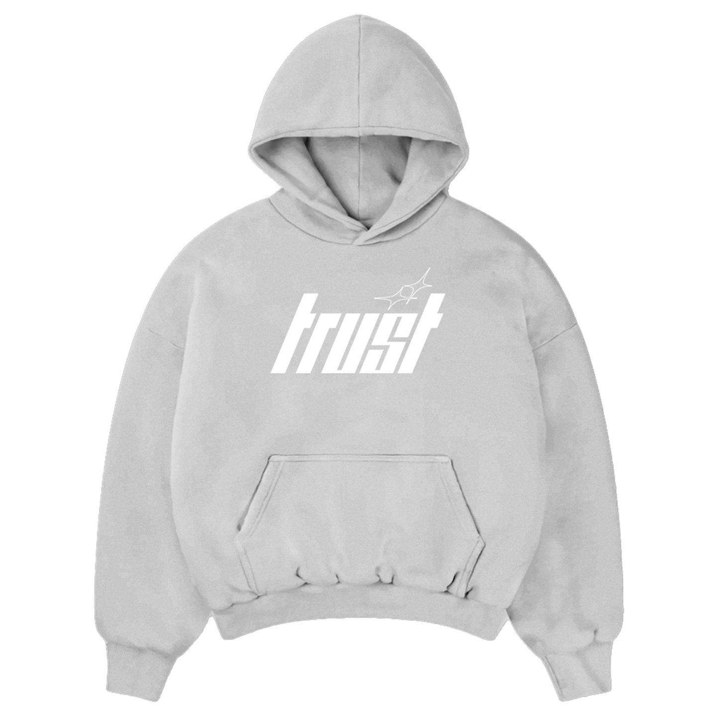 TRUST HOODIE | GREY & WHITE