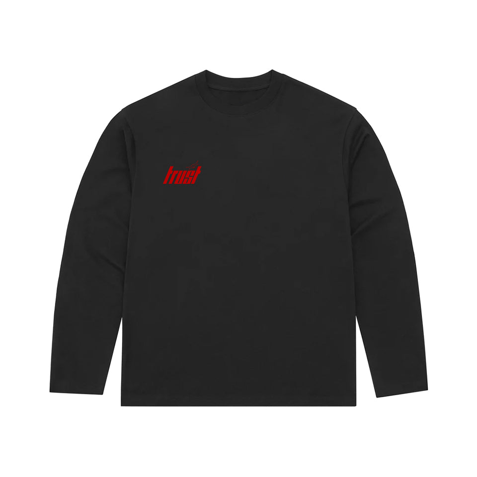 LONG SLEEVE TRUST TEE | BLACK & RED